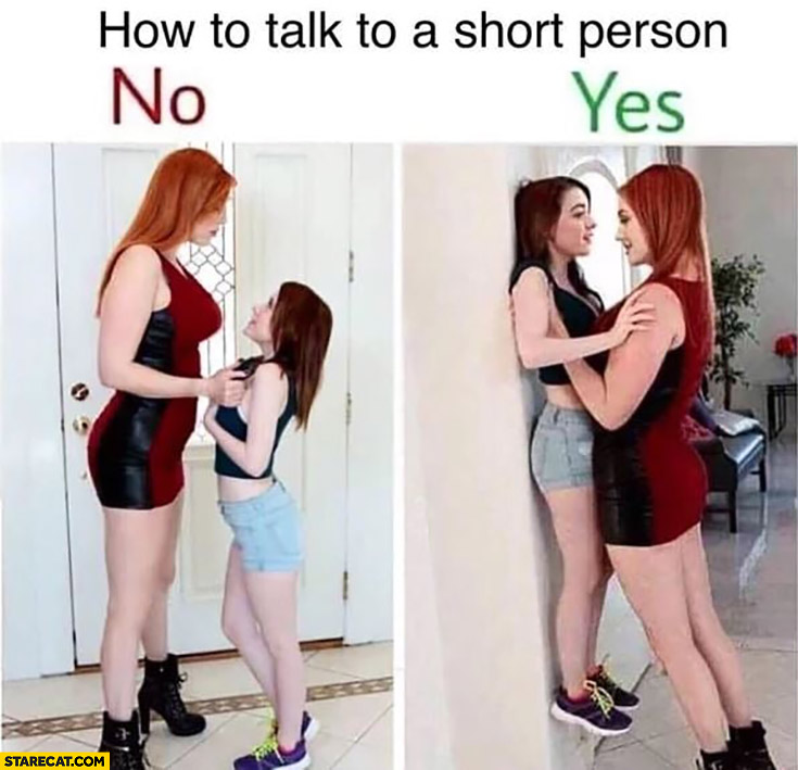 How to talk to a short person: yes, no comparison adult movie