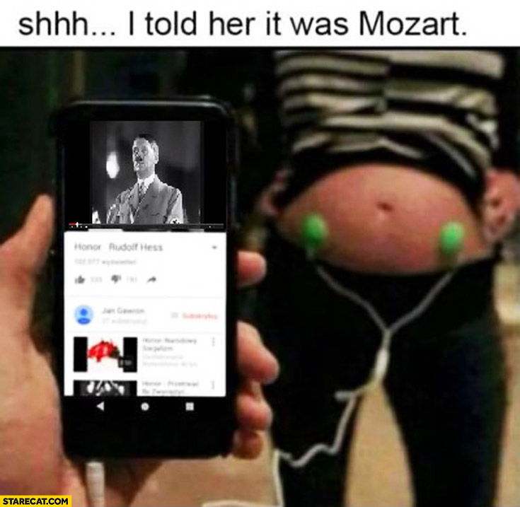 I told her it was Mozart hitler baby pregnant belly