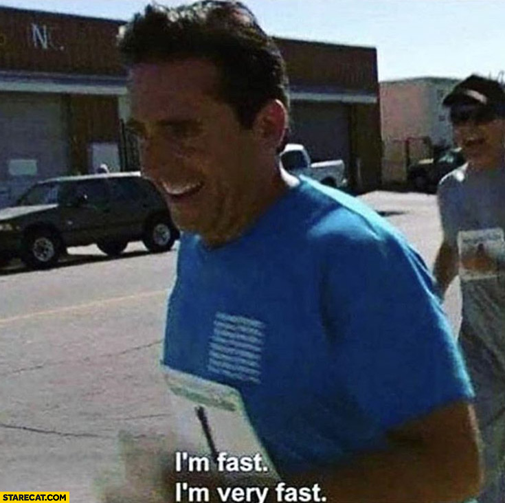 I’m fast, I’m very fast Michael the office running