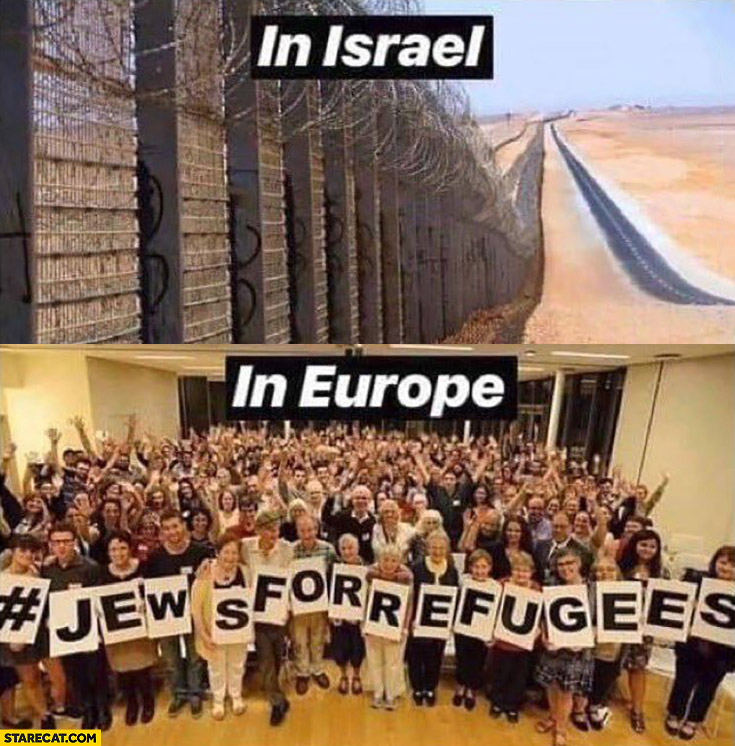 In Israel fence vs in Europe jews for refugees