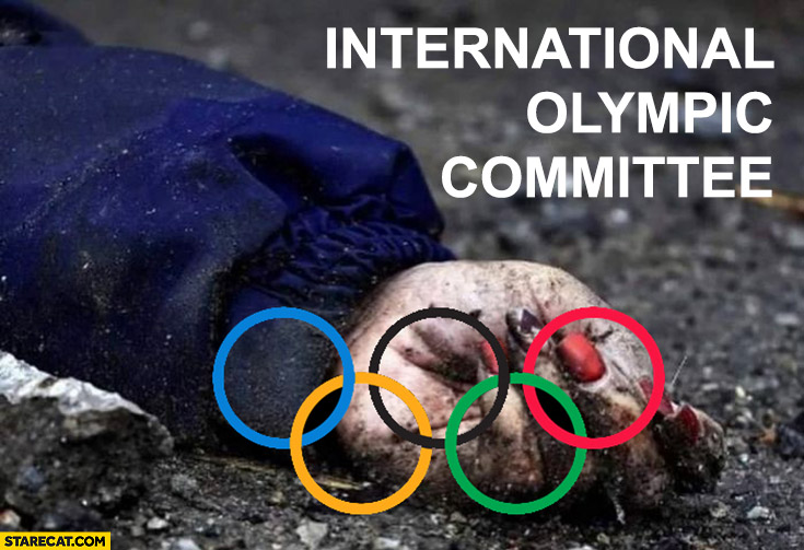International Olympic committee dead body russian war in Ukraine