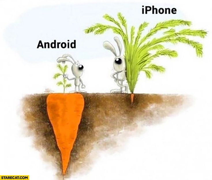 iPhone Android carrots feature comparison