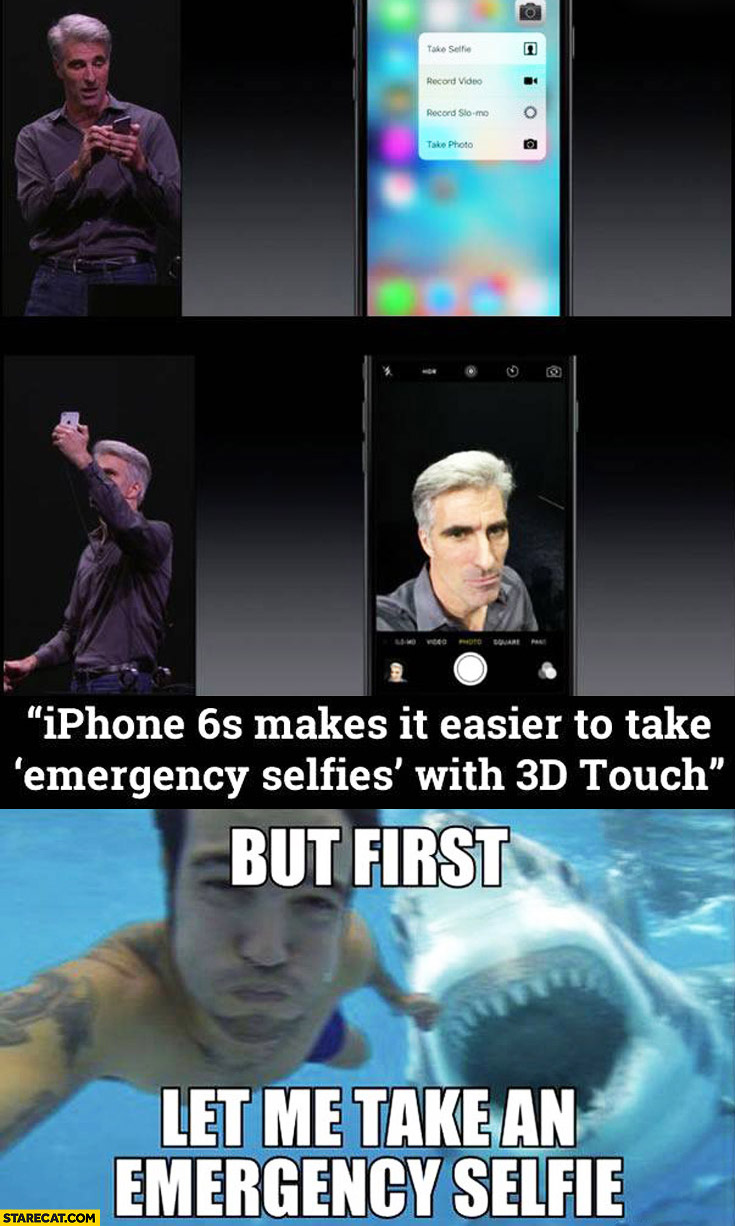 IPhone emergency selfies with 3D touch: let me take an emergency selfie shark