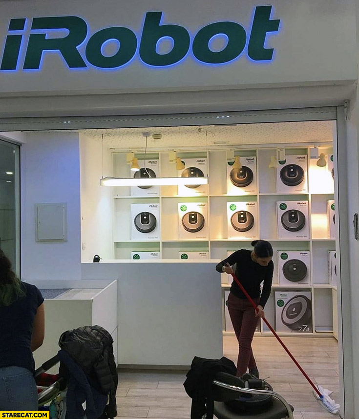 Irobot roomba store shop cleaned with a mop
