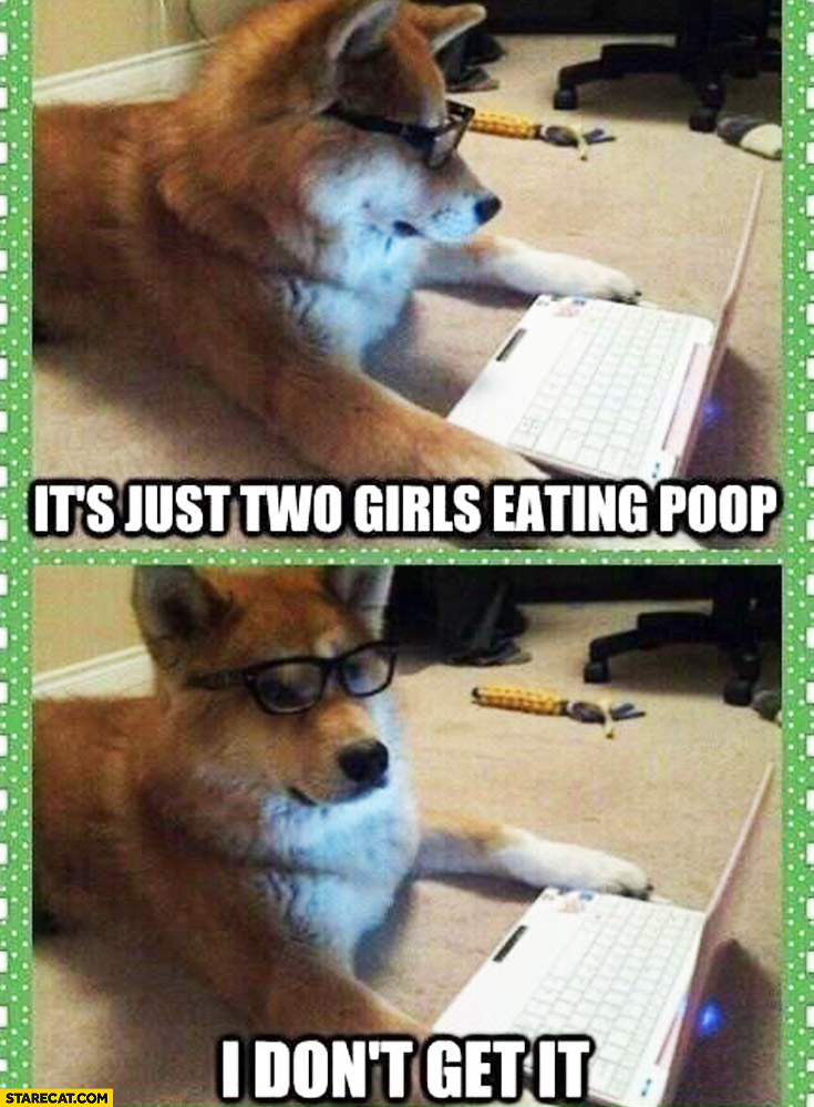 It’s just two girls eating poop I don’t get it dog watching