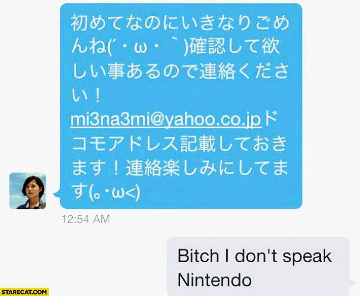 Japanese text, bitch I don’t speak Nintendo