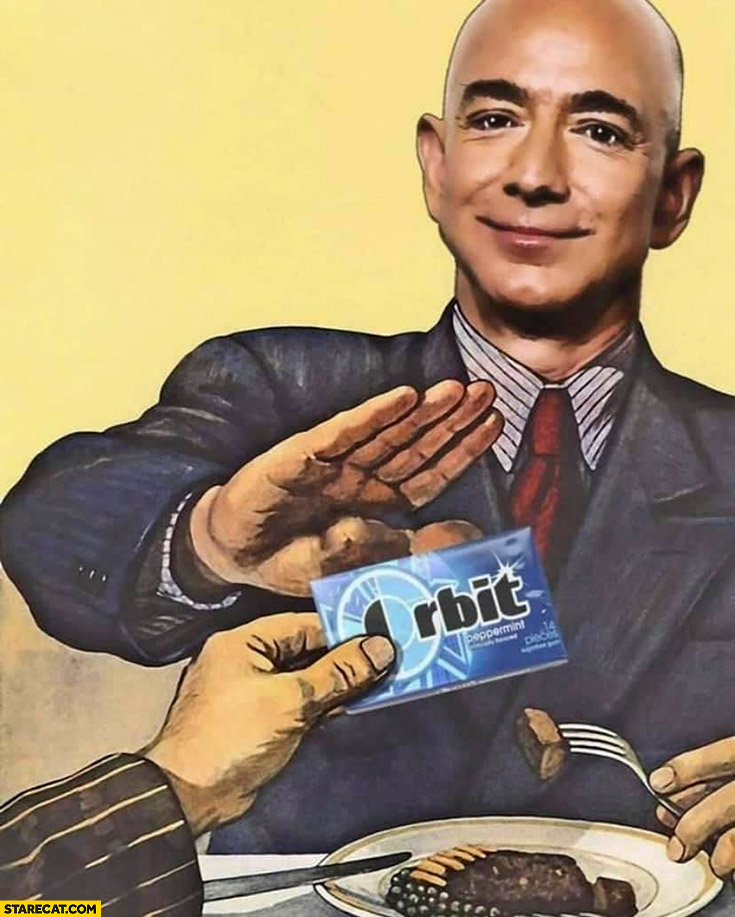 Jeff Bezos orbit gum refuses does not want CCCP poster photoshopped blue origin