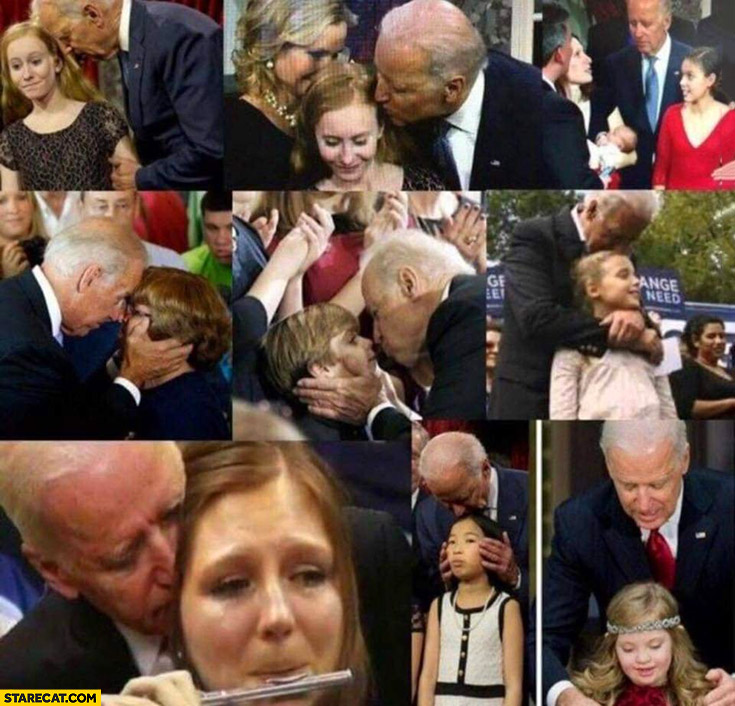 Joe Biden touching little girls kids
