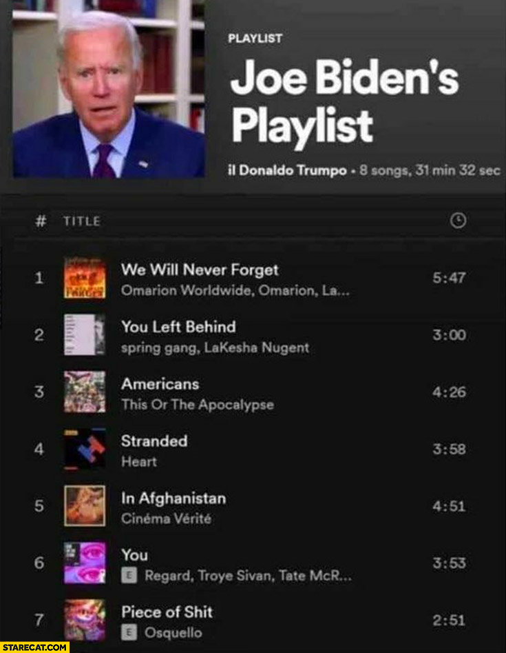 Joe Biden’s spotify playlist song names