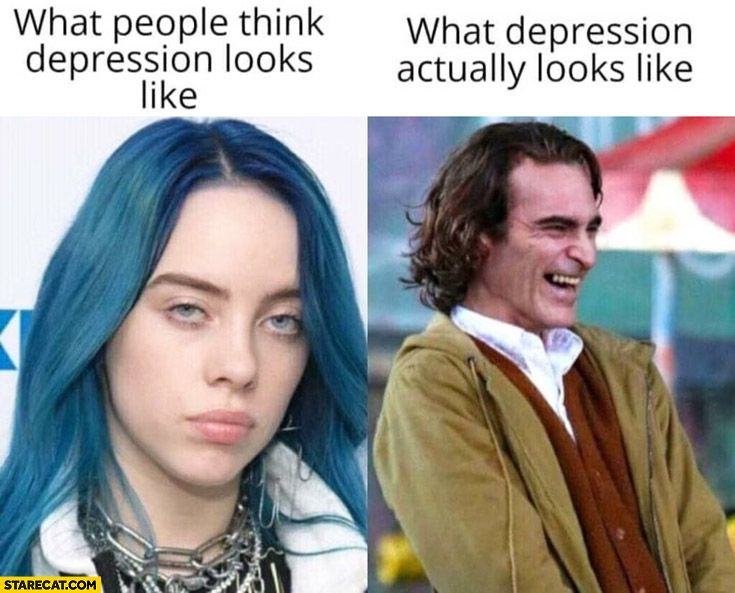 Joker what people think depression looks like vs what depression actually looks like
