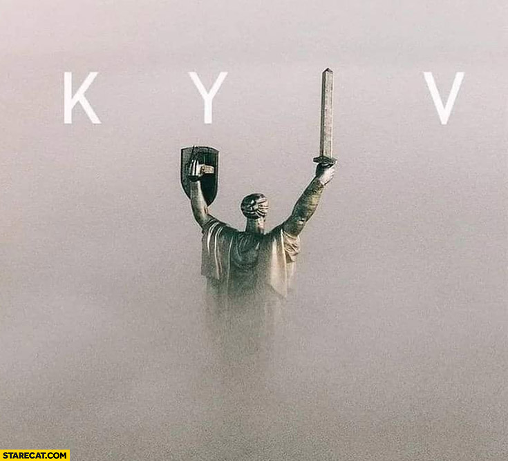 Kyiv fighting statue inspiring photo