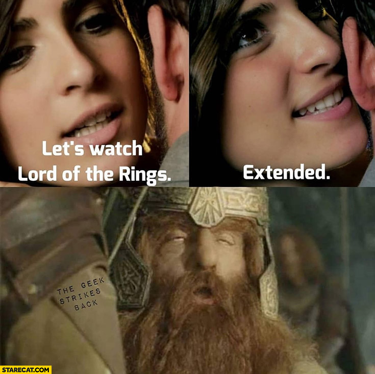 Let’s watch Lord of the rings, extended girl whispering into his ear