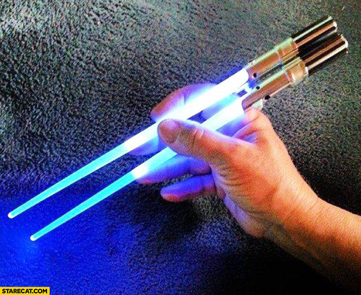 Lightsaber chopsticks gadget sushi sticks Star Wars