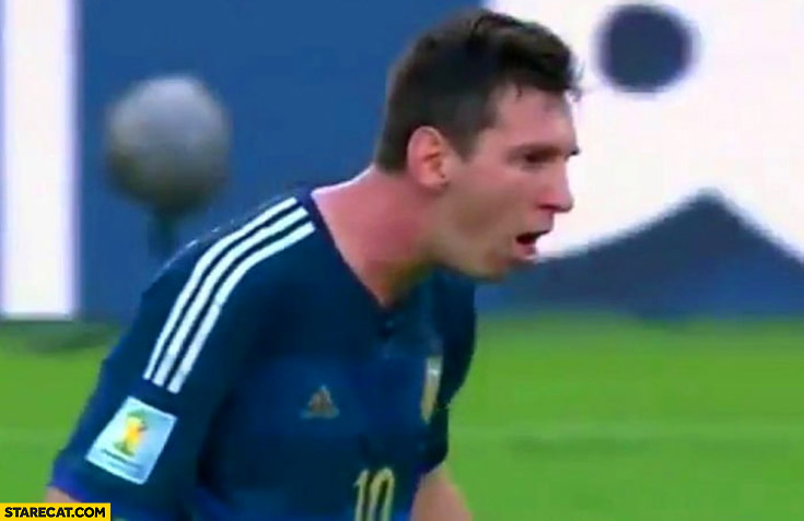 Lionel Messi about to puke throw up vomit