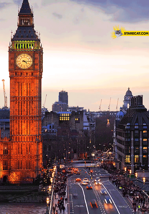 London Big Ben time lapse animation