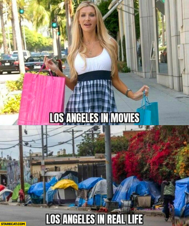 Los Angeles in movies vs in real life how it looks like comparison