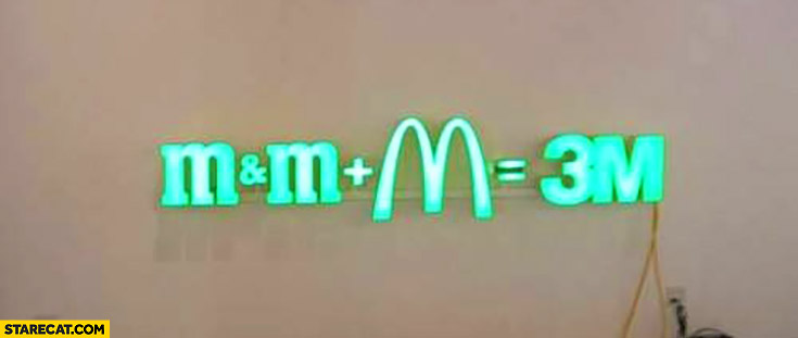 M and M plus McDonald’s equals 3M company logos