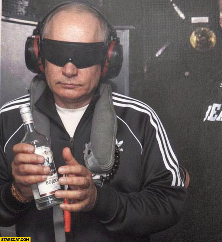 Maduro photoshopped to putin Adidas tracksuit vodka