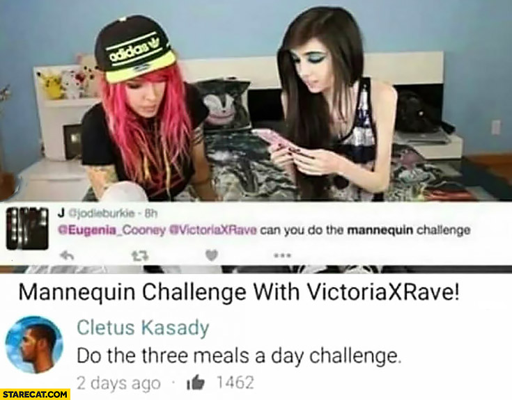 Mannequin challenge with VictoriaXRave. Do the three meals a day challenge