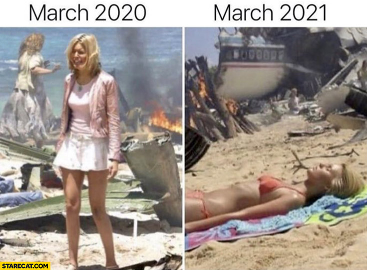 March 2020 vs march 2021 comparison plane crash