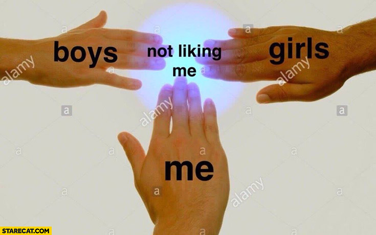 Me, boys, girls – all agree on not liking me hands meme
