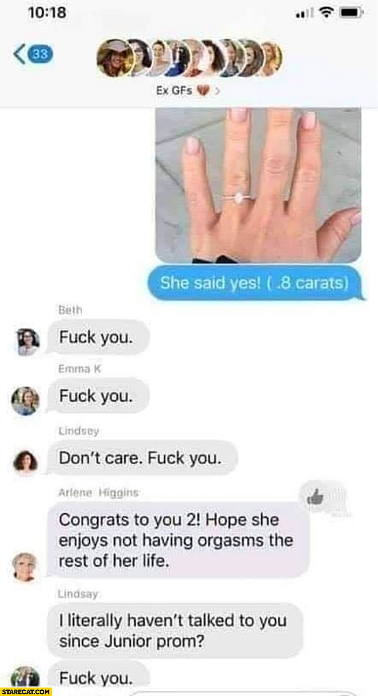 Messenger conversation with ex girlfriends she said yes marriage proposal