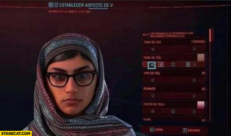Mia Khalifa Cyberpunk 2077 character creator