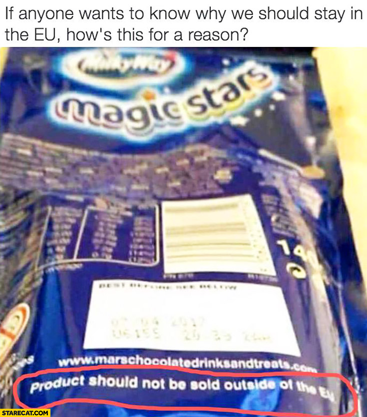MilkyWay Magic Stars: Product should not be sold outside of the EU. Anyone wants to know why we should stay in the European Union UK Brexit