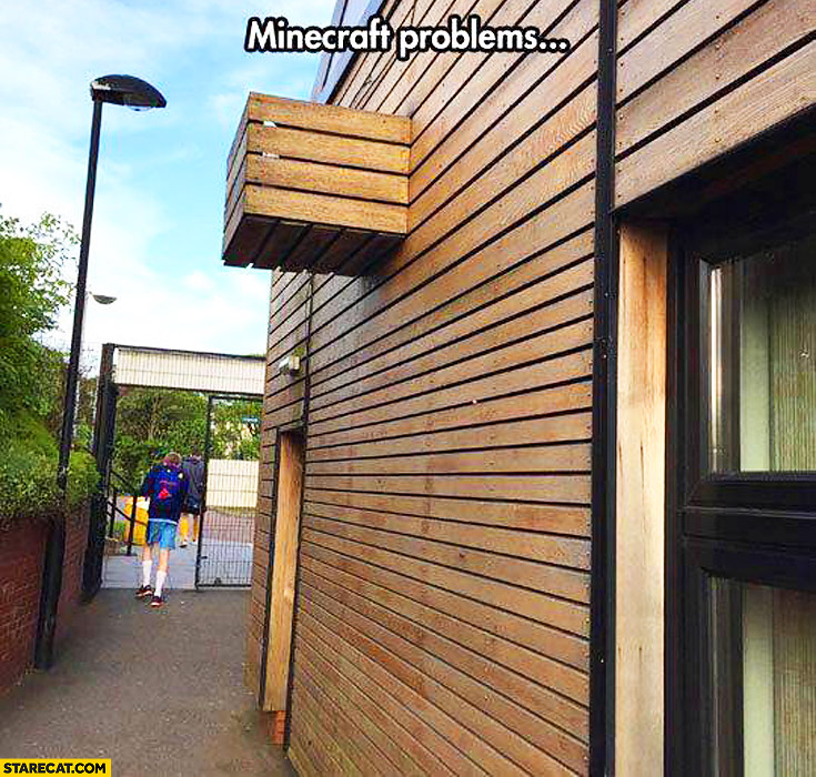 Minecraft problems box on the wall