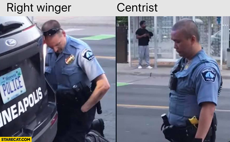 Minnepolis policeman George Floyd right winder vs centrist