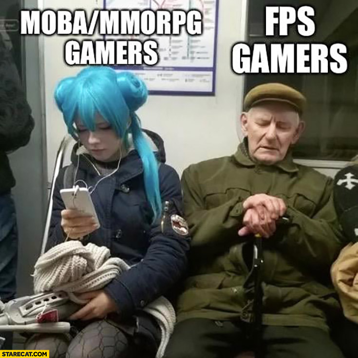 Moba/mmorpg gamers vs fps gamers old man comparison