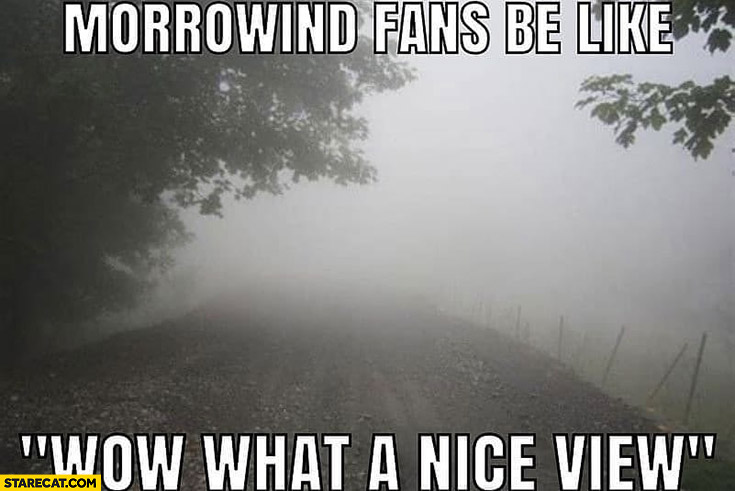 Morrowind fans be like wow what a nice view fog