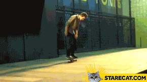 Most ridiculous skateboarding fail ever GIF animation