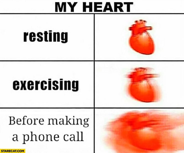 My heart resting exercising before making a phone call comparison