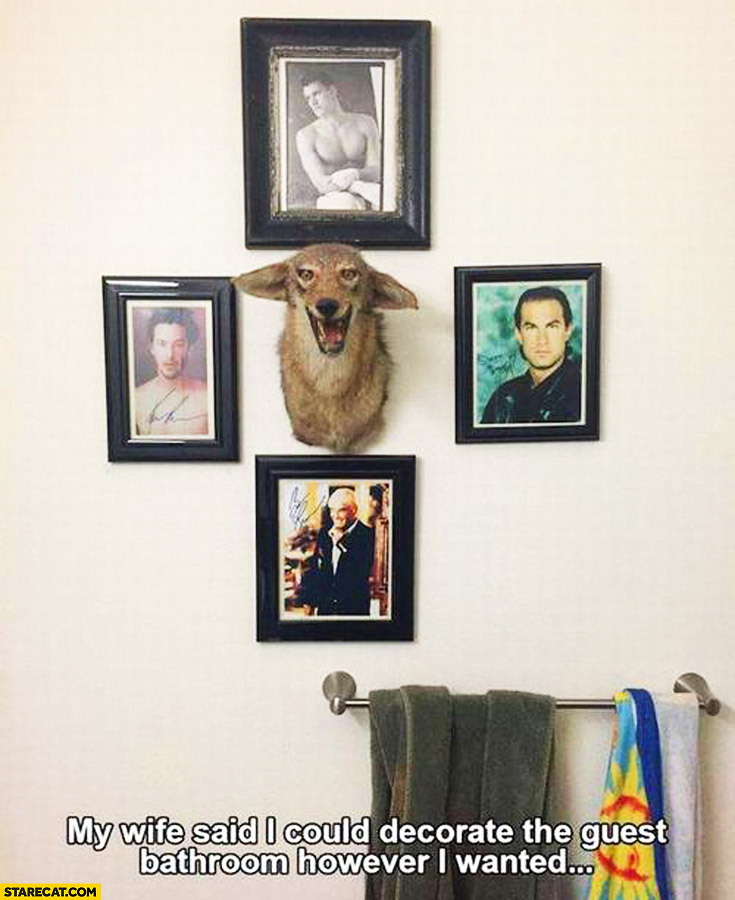 My wife said I could decorate the guest bathroom however I wanted trolling