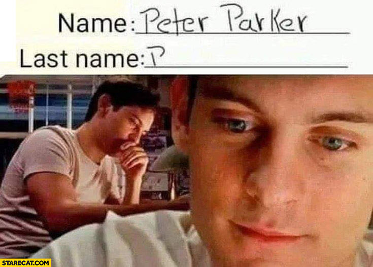 Name Peter Parker last name already filled fail