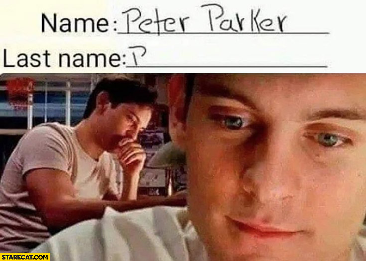 Name Peter Parker, last name form fail