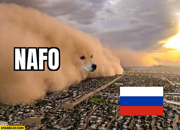 NATO NAFO doge invading Russia sandstorm