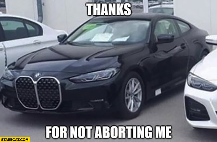 New BMW thanks for not aborting me huge front grille