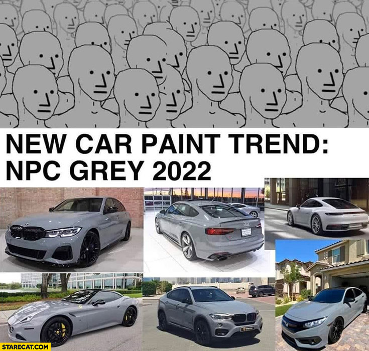 New car paint trend NPC grey 2022