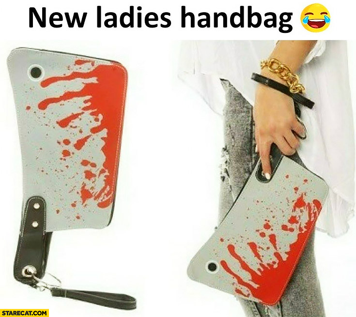 New ladies handbag bloody butcher’s knife creative design