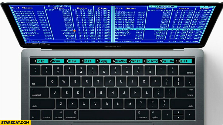 New MacBook touch bar Norton Commander menu