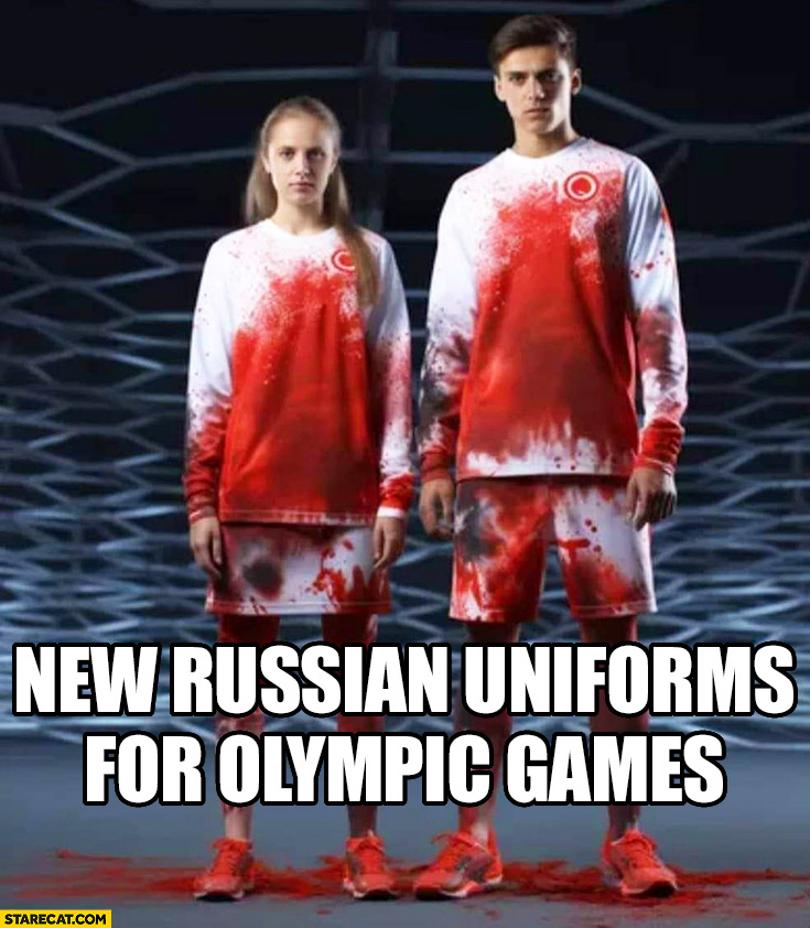 New Russian uniforms for olympic games blood bloody