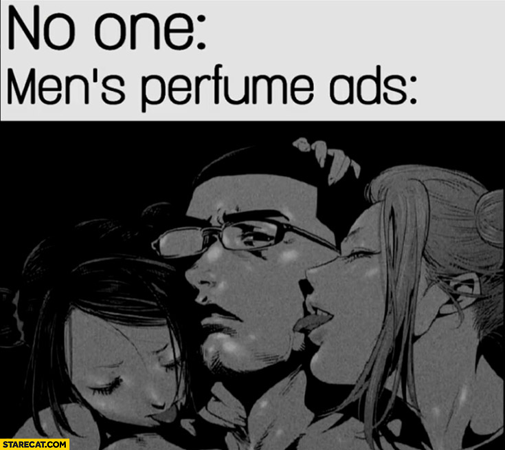 No one, mens perfume ads: women licking man