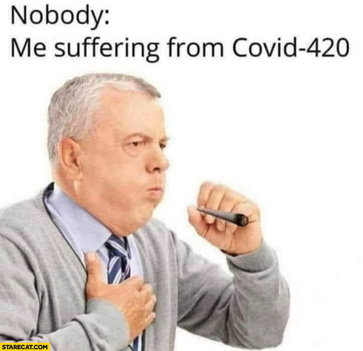 Nobody vs me suffering from Covid-420 man smoking weed