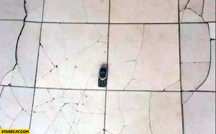 Nokia 3310 broken floor tiles