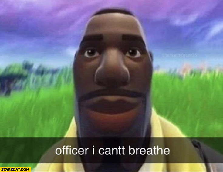Officer I can’t breathe George Floyd cartoon meme