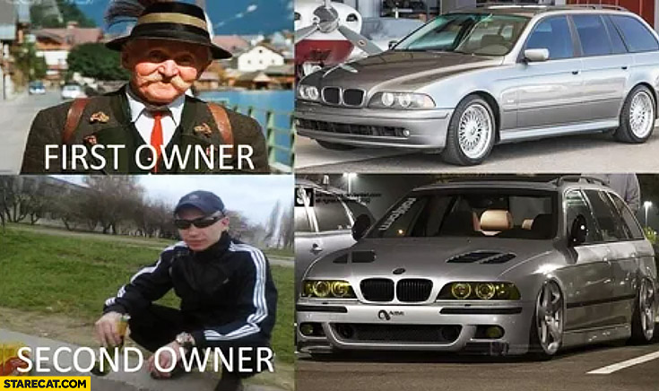 Old BMW first owner German old man vs second owner young guy tuning