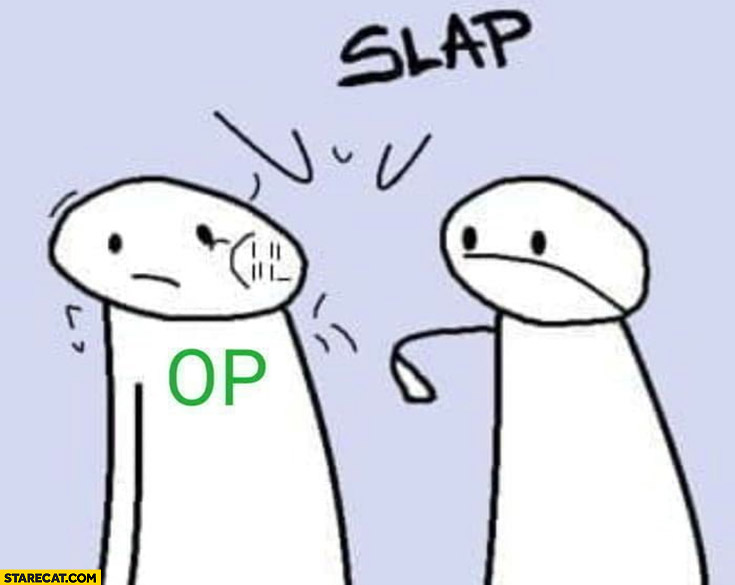 OP slapped slap cartoon illustration
