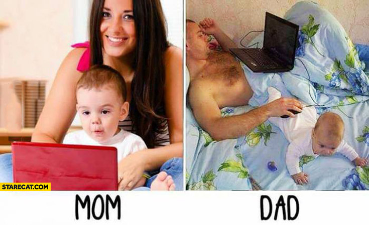 Parenting a baby mom vs dad comparison